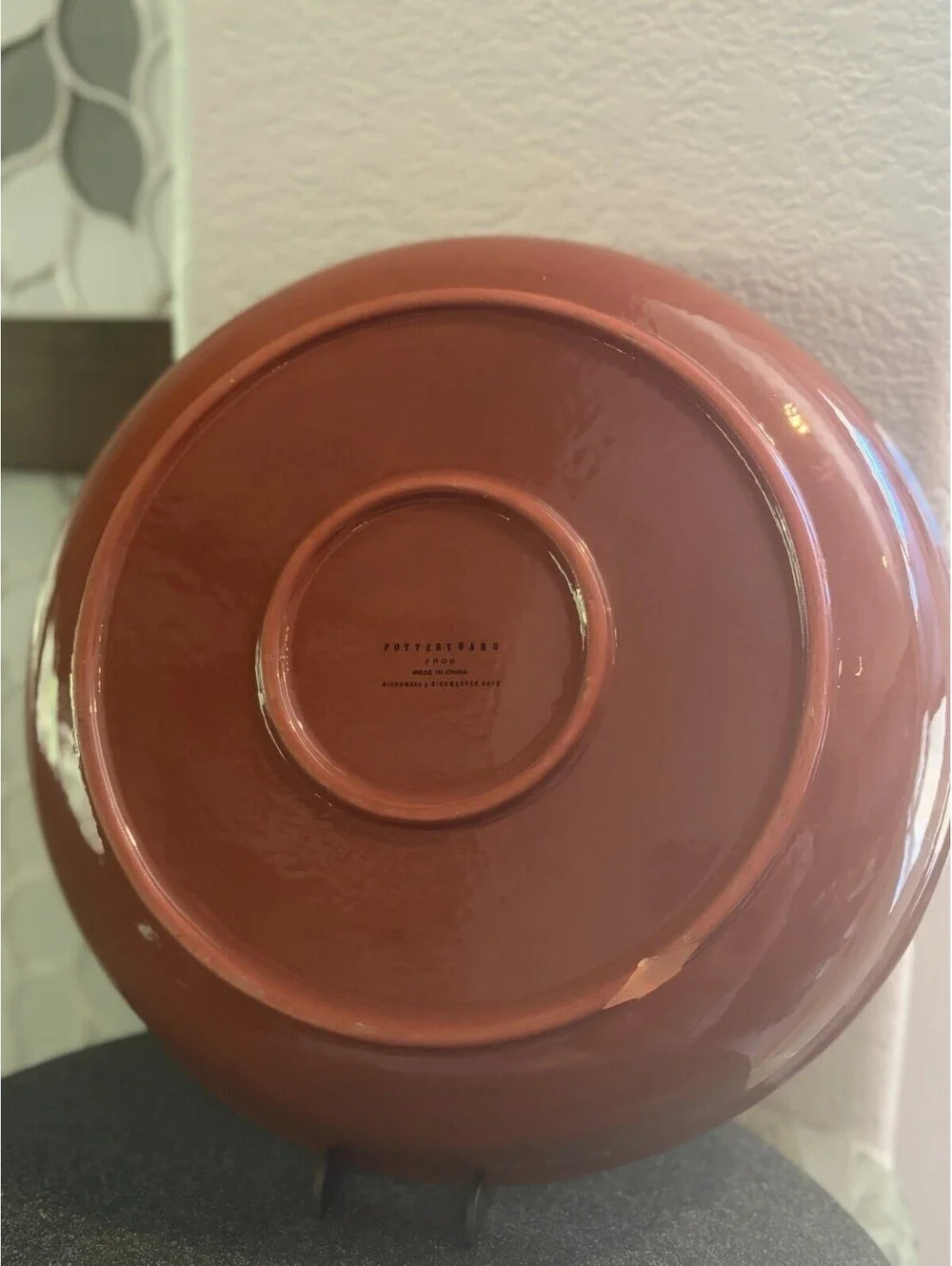 Frog Round Serving Platter by Pottery Barn Yellow / Cream & Green